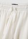 White cotton-blend jogger shorts with drawstring, relaxed fit_5