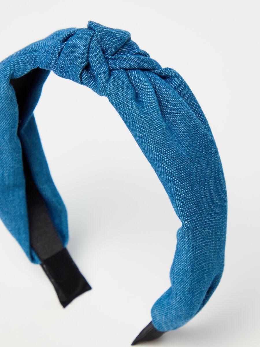 Alice band in denim with knot_1