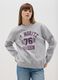 Grey cotton blend sweatshirt with regular fit and crew neck_1
