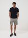 Graue Cargo-Shorts aus elastischer Baumwolle_0