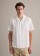 White linen-cotton blend shirt with bowling collar, regular fit_2