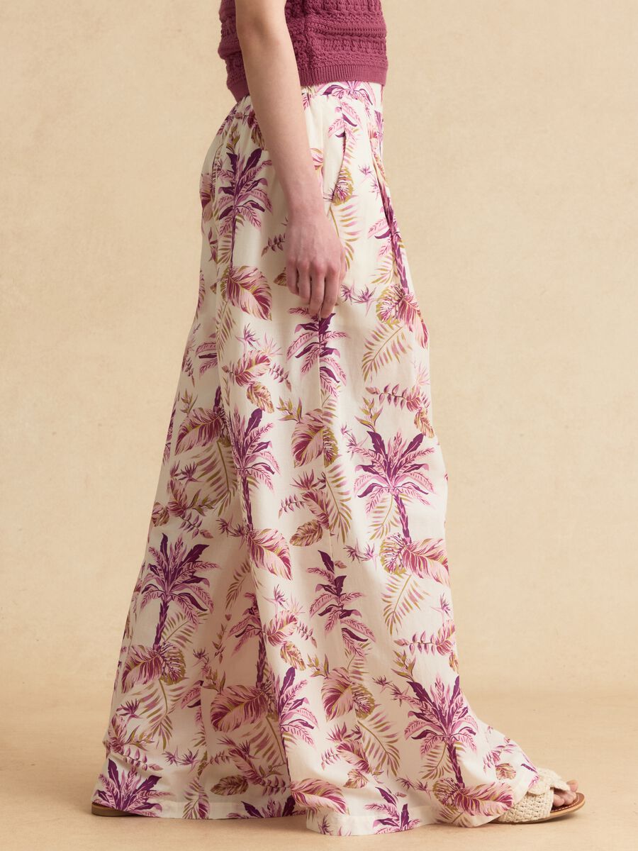 Pink pure cotton palazzo trousers_3