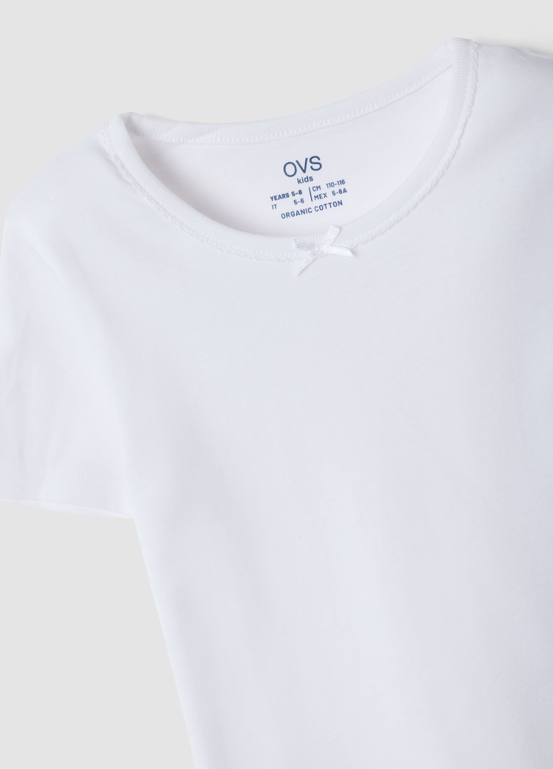 Bipack t-shirt rosa e bianco in puro cotone organico girocollo