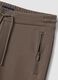 Brown regular fit stretch cotton blend shorts_5