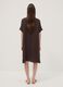 Brown pure linen dress with Mandarin collar, regular fit_3