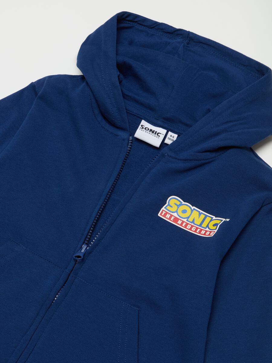 Full-zip sweatshirt with hood and Sonic™ print_2