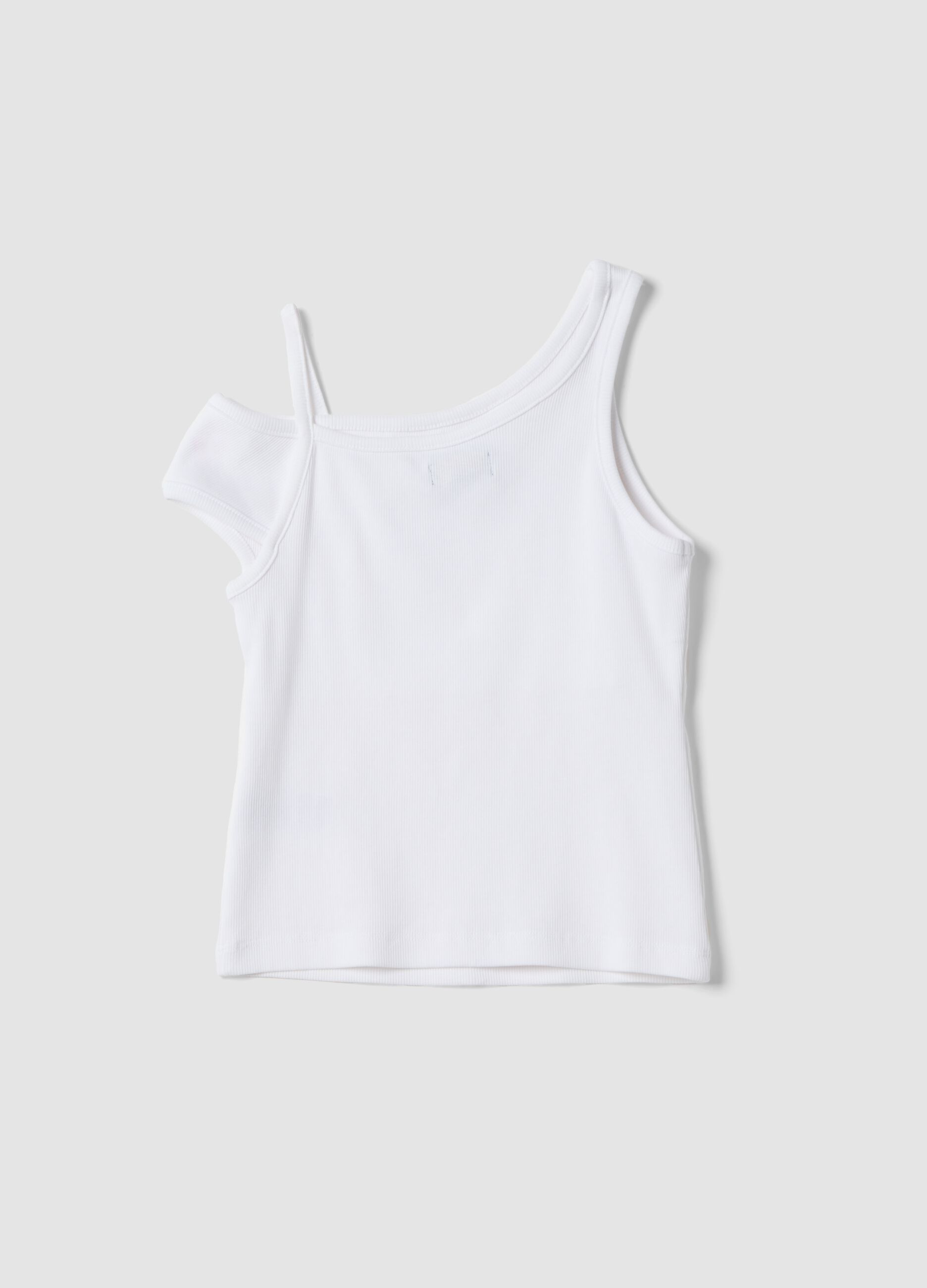 White stretch cotton top