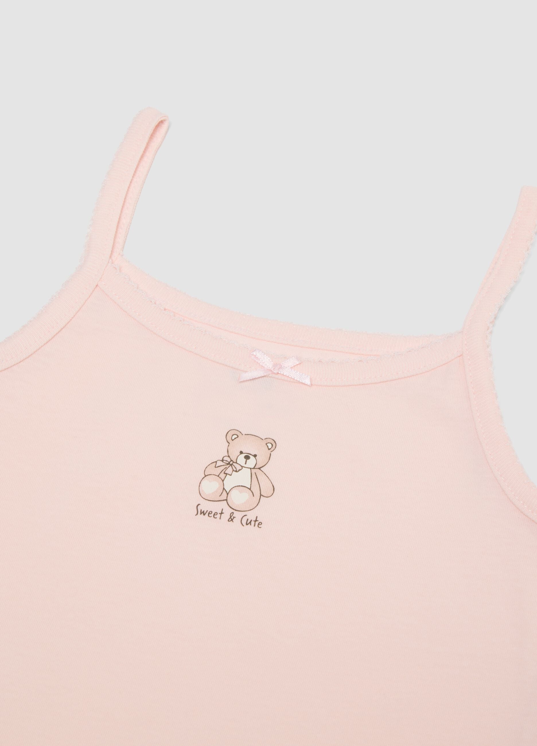 2-pack of pink and white organic cotton vests, regular fit