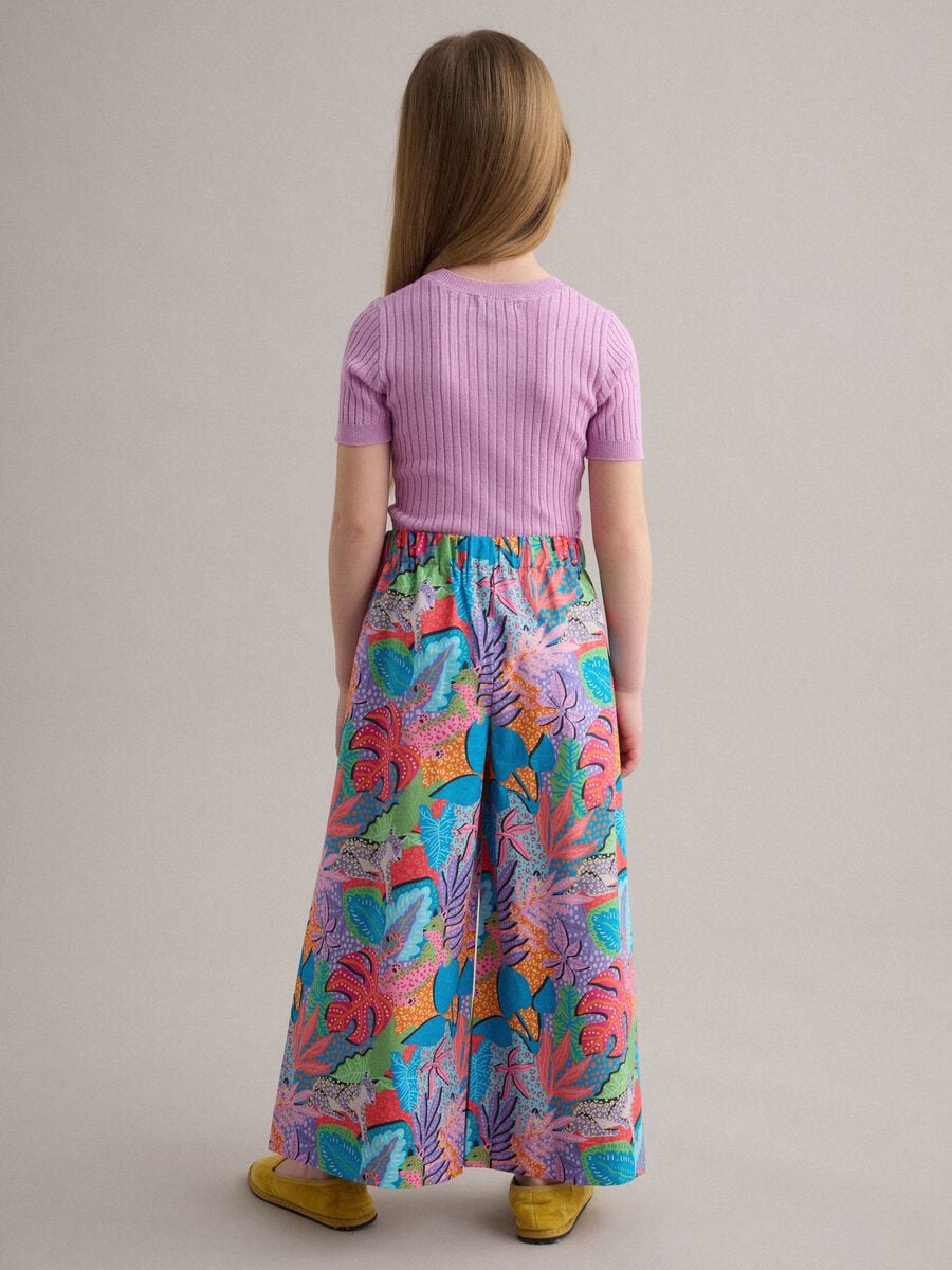 Multicoloured pure cotton palazzo trousers_1