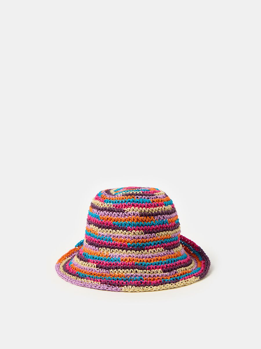 Sombrero de rafia multicolor_0