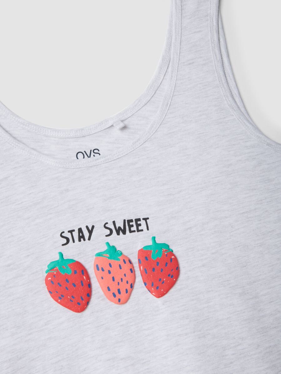 Grey stretch cotton pyjama regular fit with strawberries_5