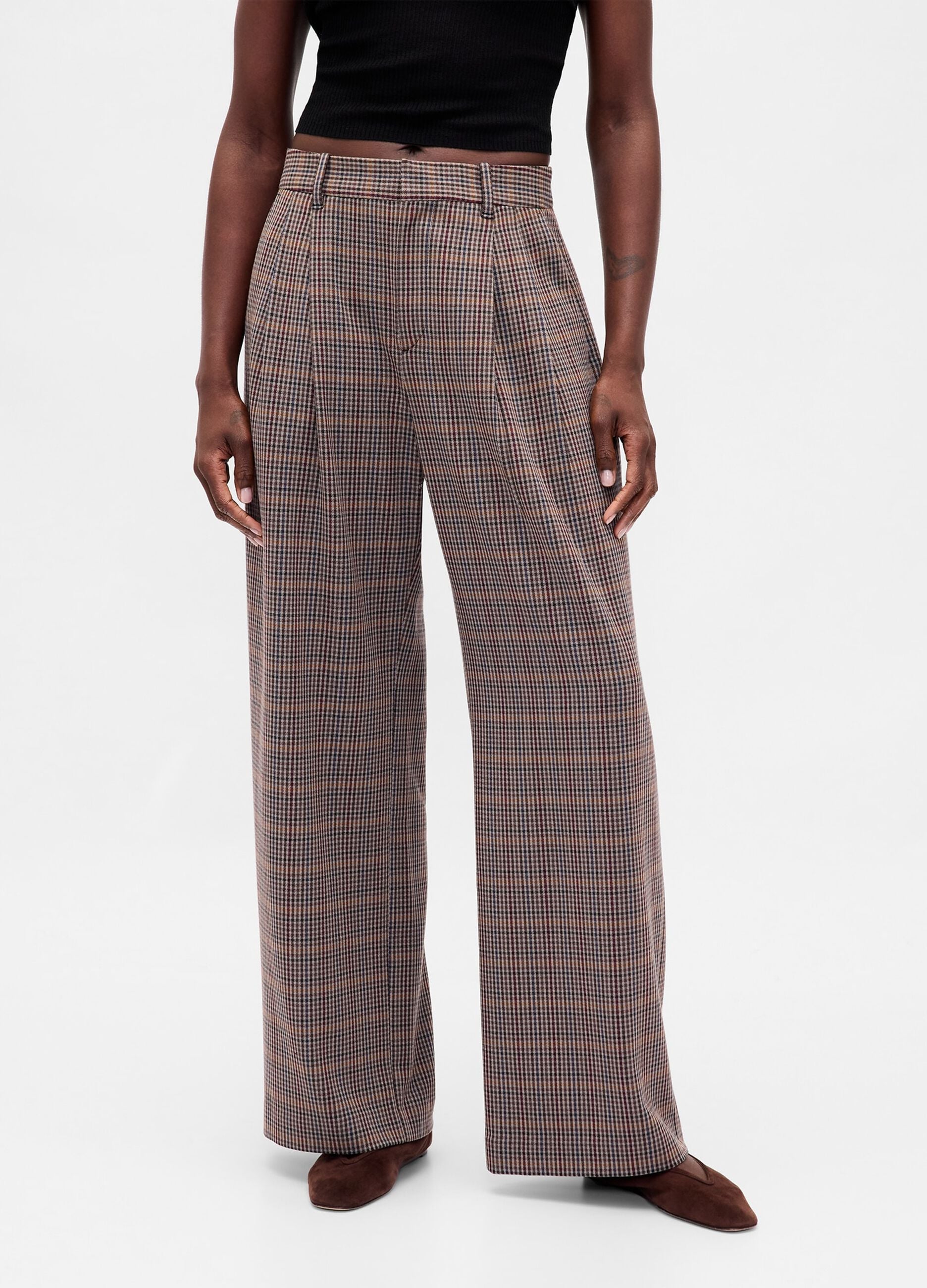 Braune Stretch-Stoffhose