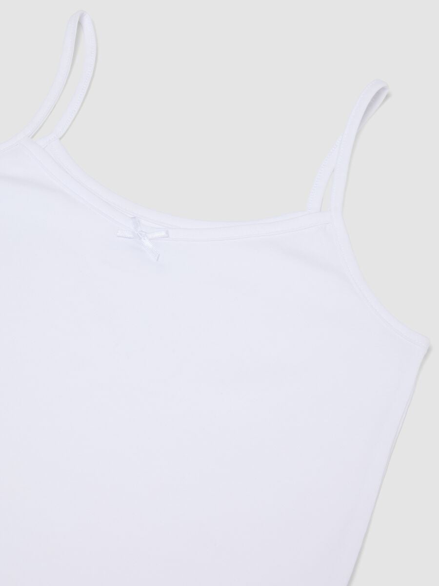 Bipack di canotte bianche in cotone organico elasticizzato per bambina_2