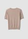 Beige short-sleeve crew-neck wool-blend jumper, regular fit_6