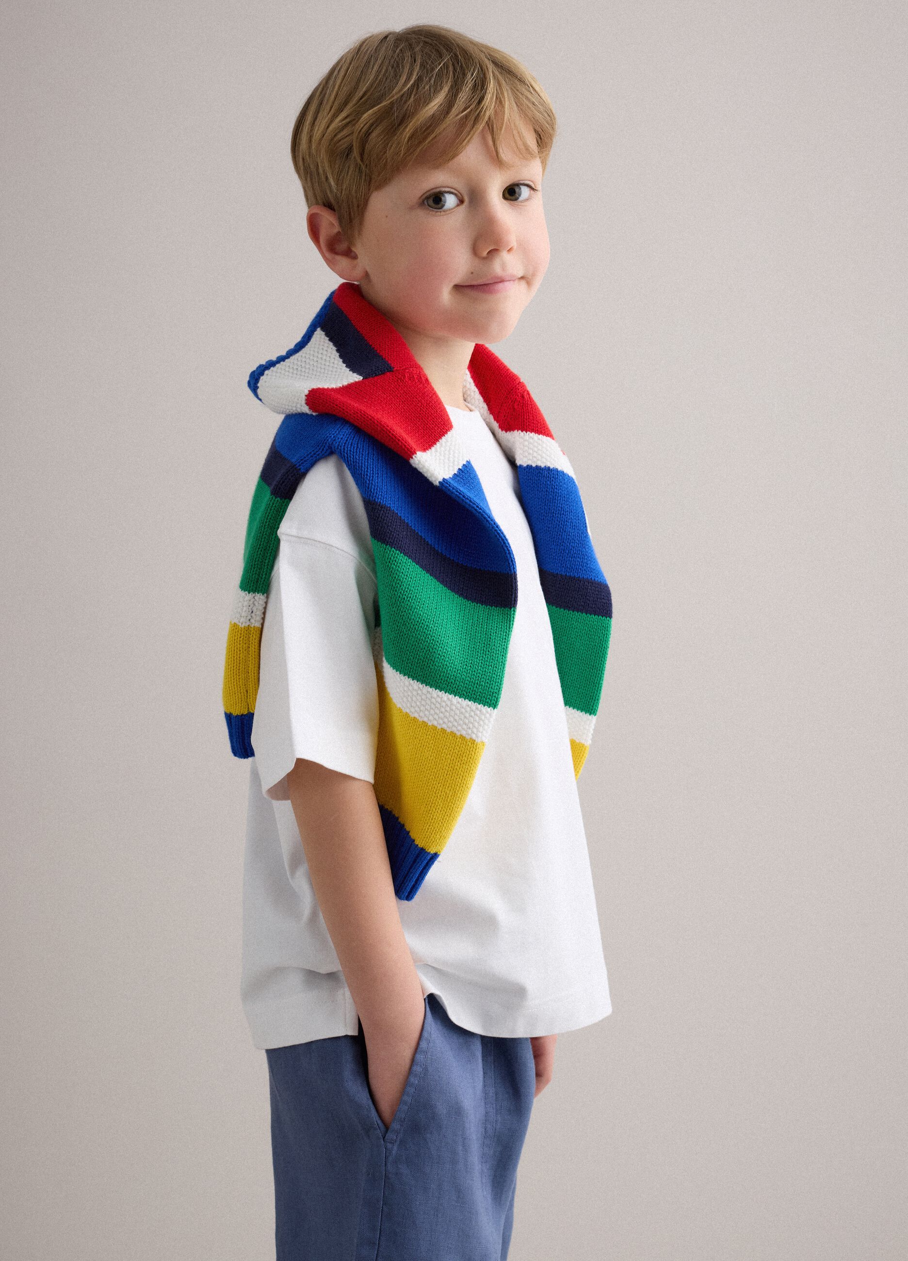 Wei&szlig;e Kinder-T-Shirt aus reinem Baumwolle mit Oversize-Passform