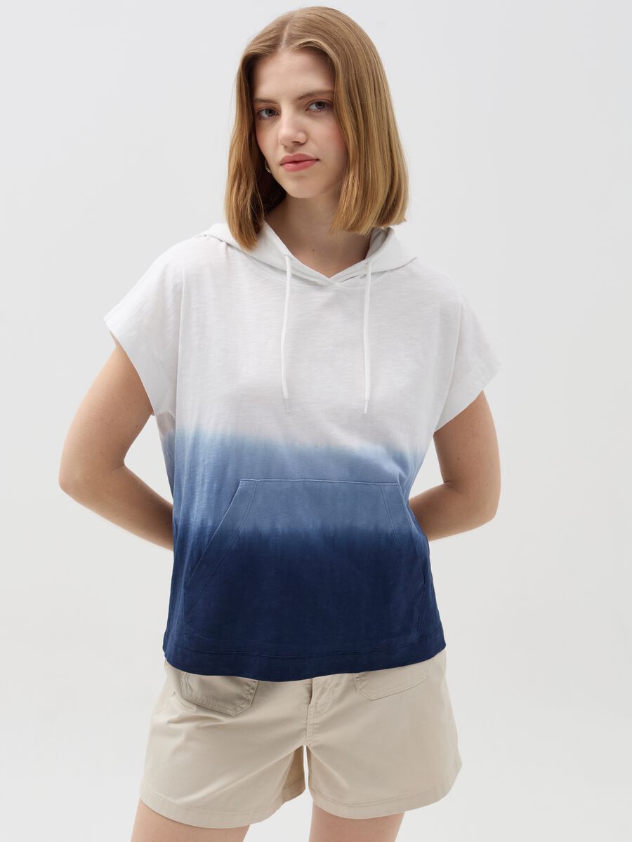 Essential dip-dye T-shirt with hood_0