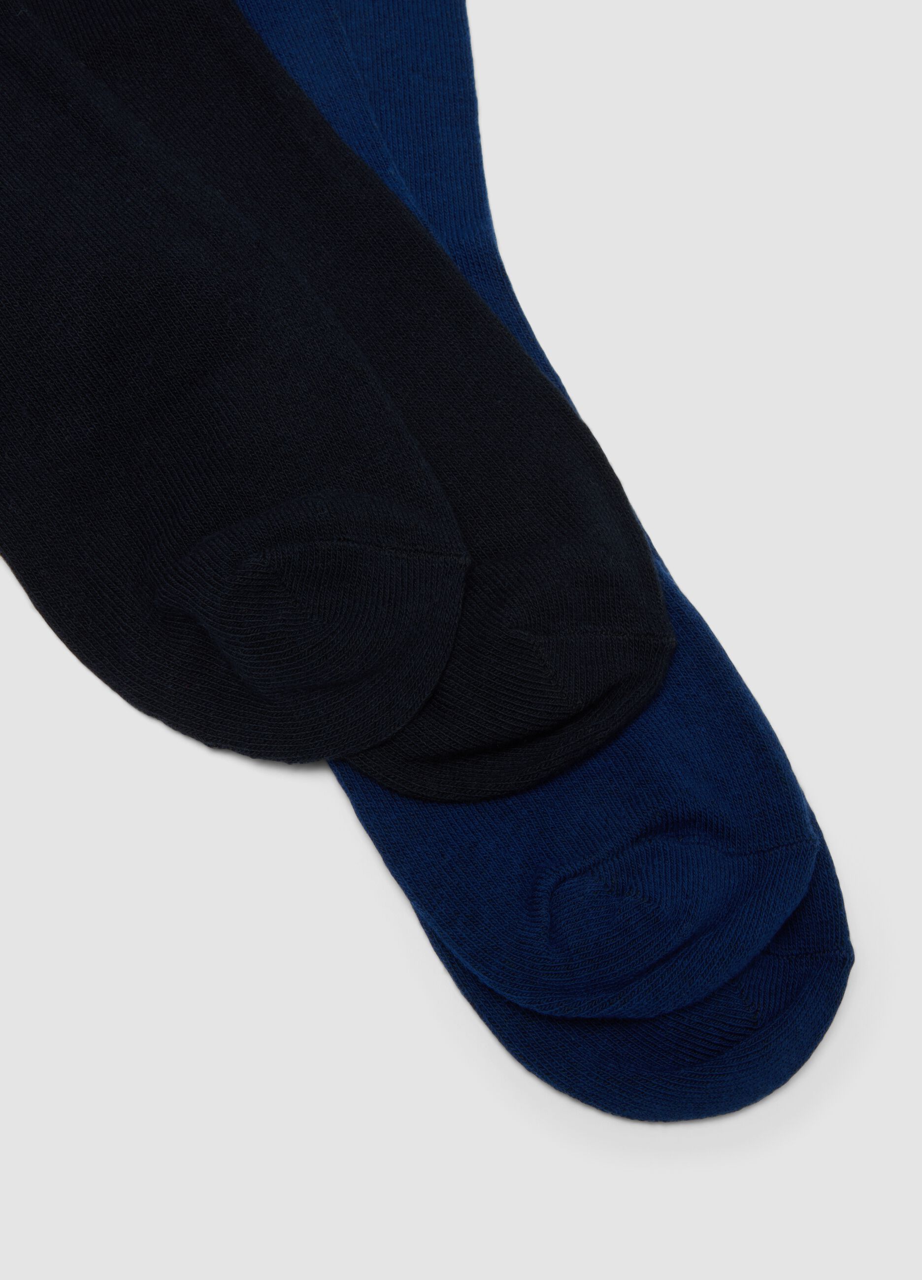 3er-Pack blaue Mid-Crew-Socken aus elastischer Bio-Baumwolle
