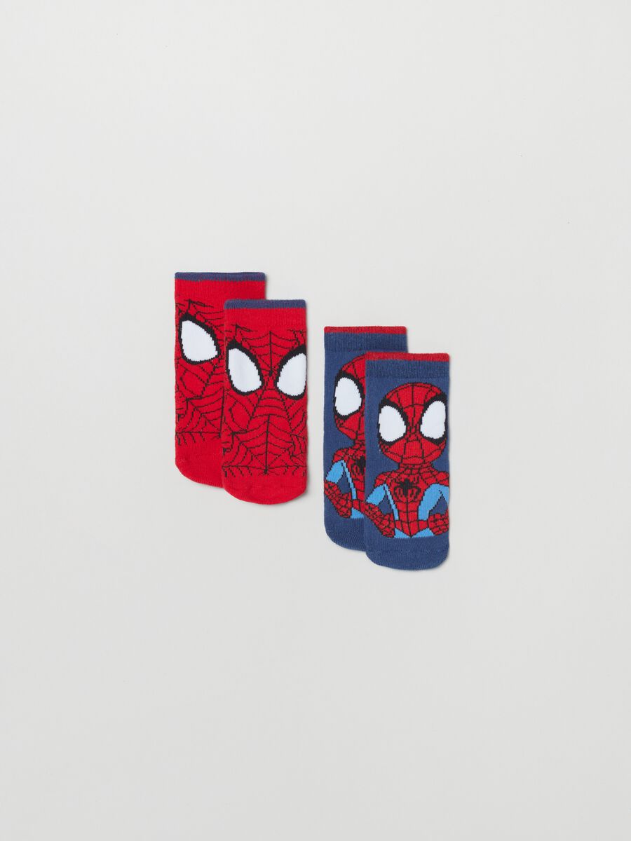 Two-pair pack slipper socks with Spidey design_0