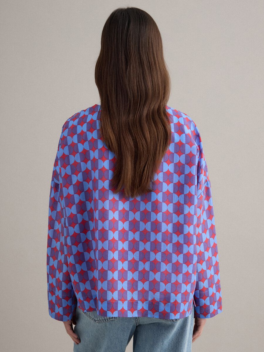 Multicolour Lyocell blend shirt, regular fit, deep V_2