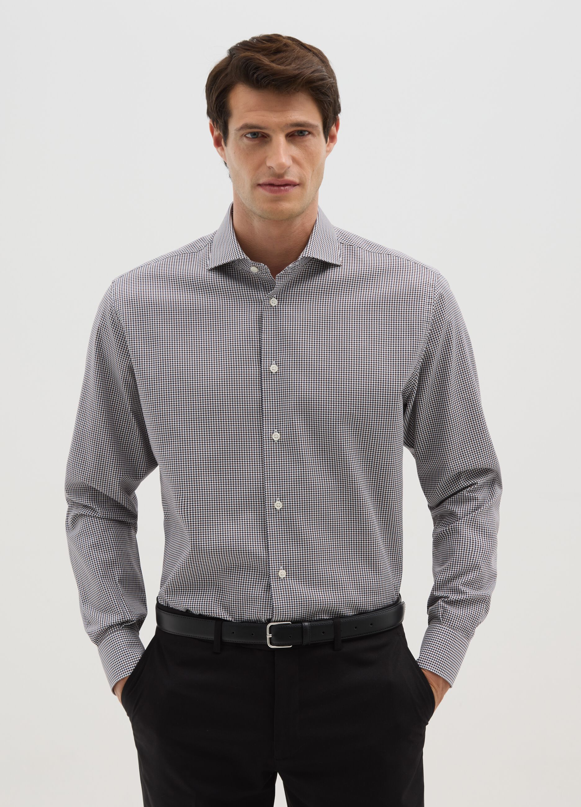 Multicolour checked shirt in pure cotton regular fit