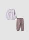 Purple pure organic cotton crew-neck pyjamas_0