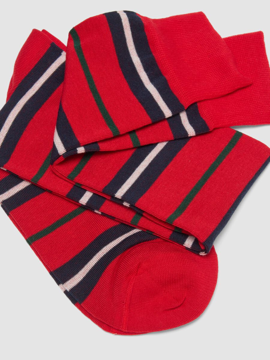 Multicolour elasticated cotton blend knee-high socks twin pack_1