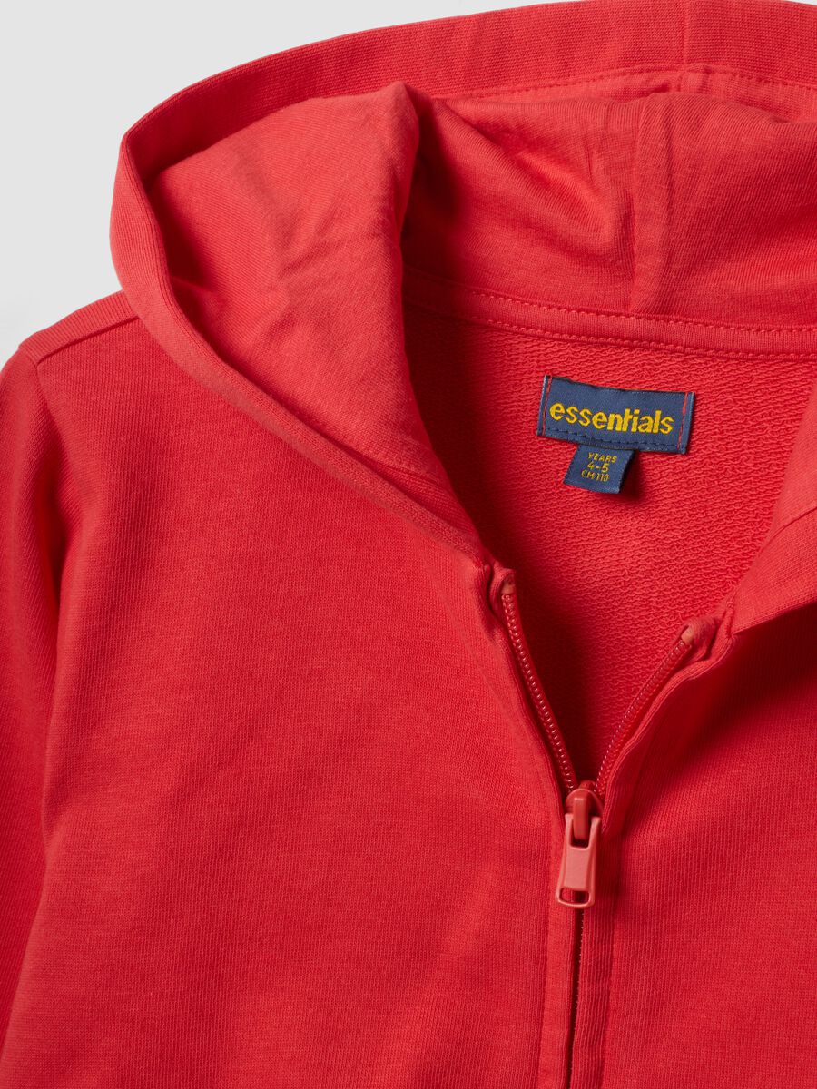 Red pure organic cotton hooded sweatshirt for boys, regular fit_2