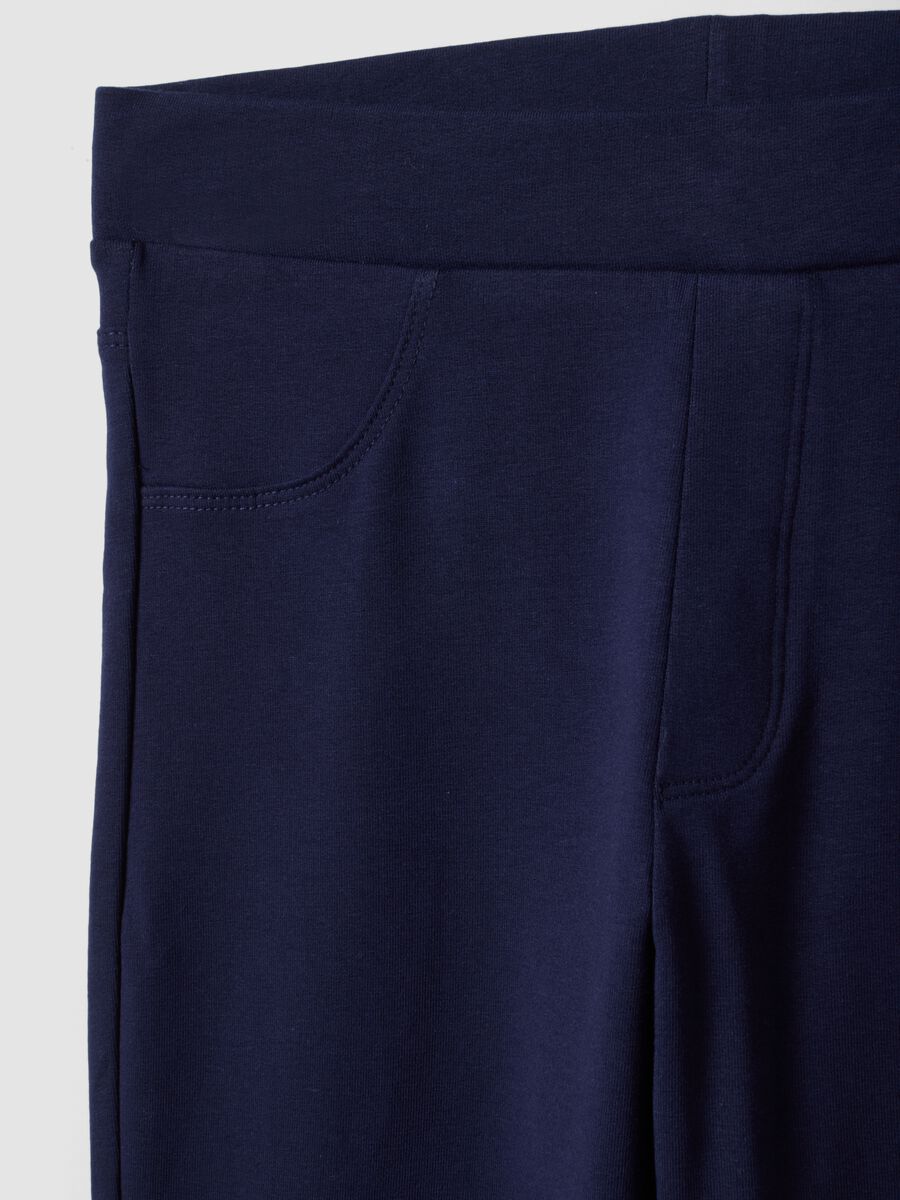 Girls&rsquo; blue organic stretch-cotton slim-fit trousers_5