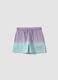Purple pure-cotton gradient shorts for girls, relaxed fit_3