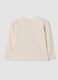 T-shirt rosa a maniche lunghe in cotone elasticizzato girocollo_1