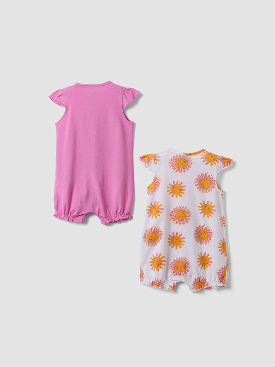 Paket od 2 ružičasta bodija-rompera za bebe od čistog pamuka_1