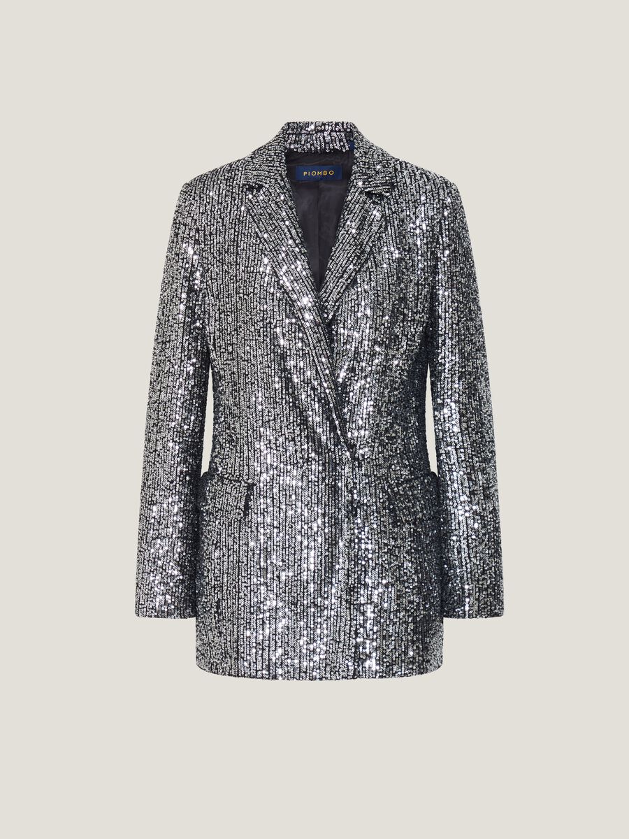 Double-breasted blazer with sequins_4