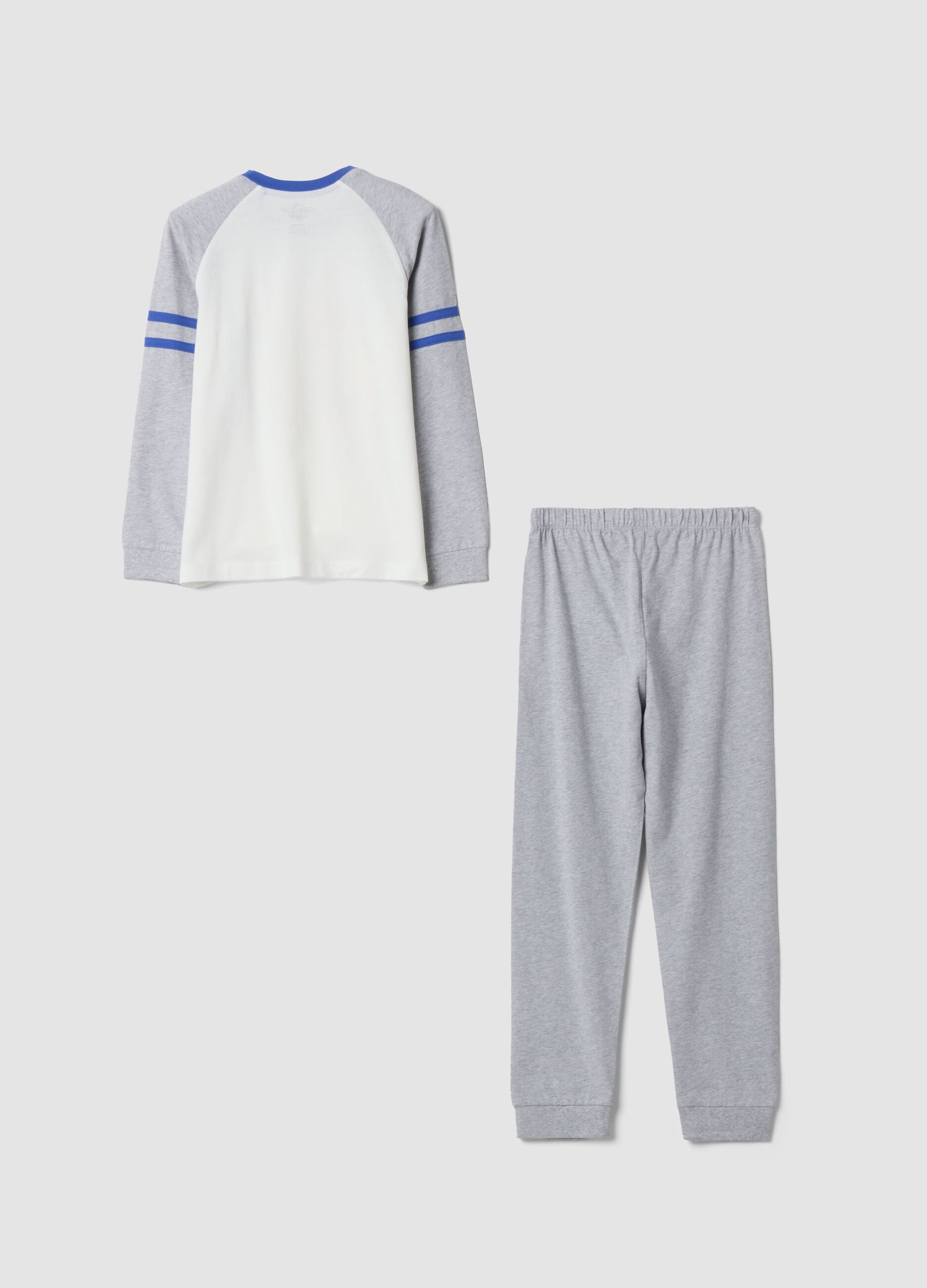 Marl grey organic cotton pyjamas with Mario Kart print
