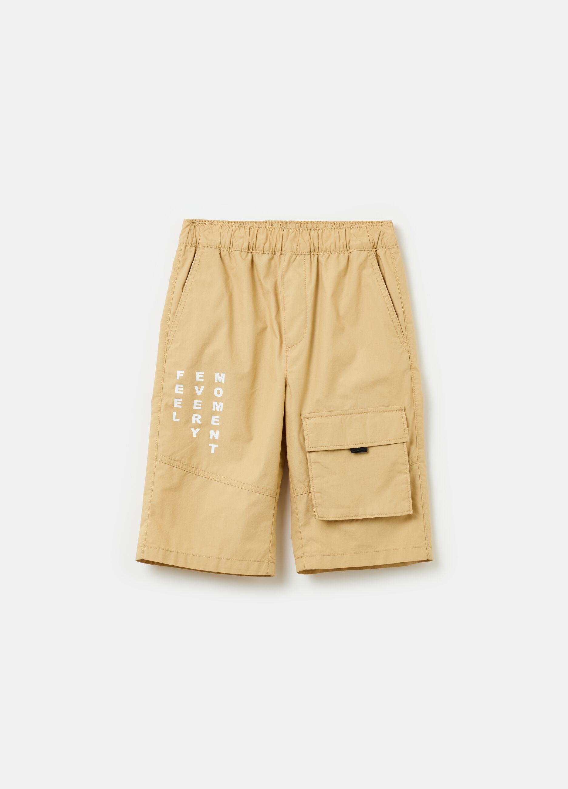 Poplin cargo Bermuda shorts