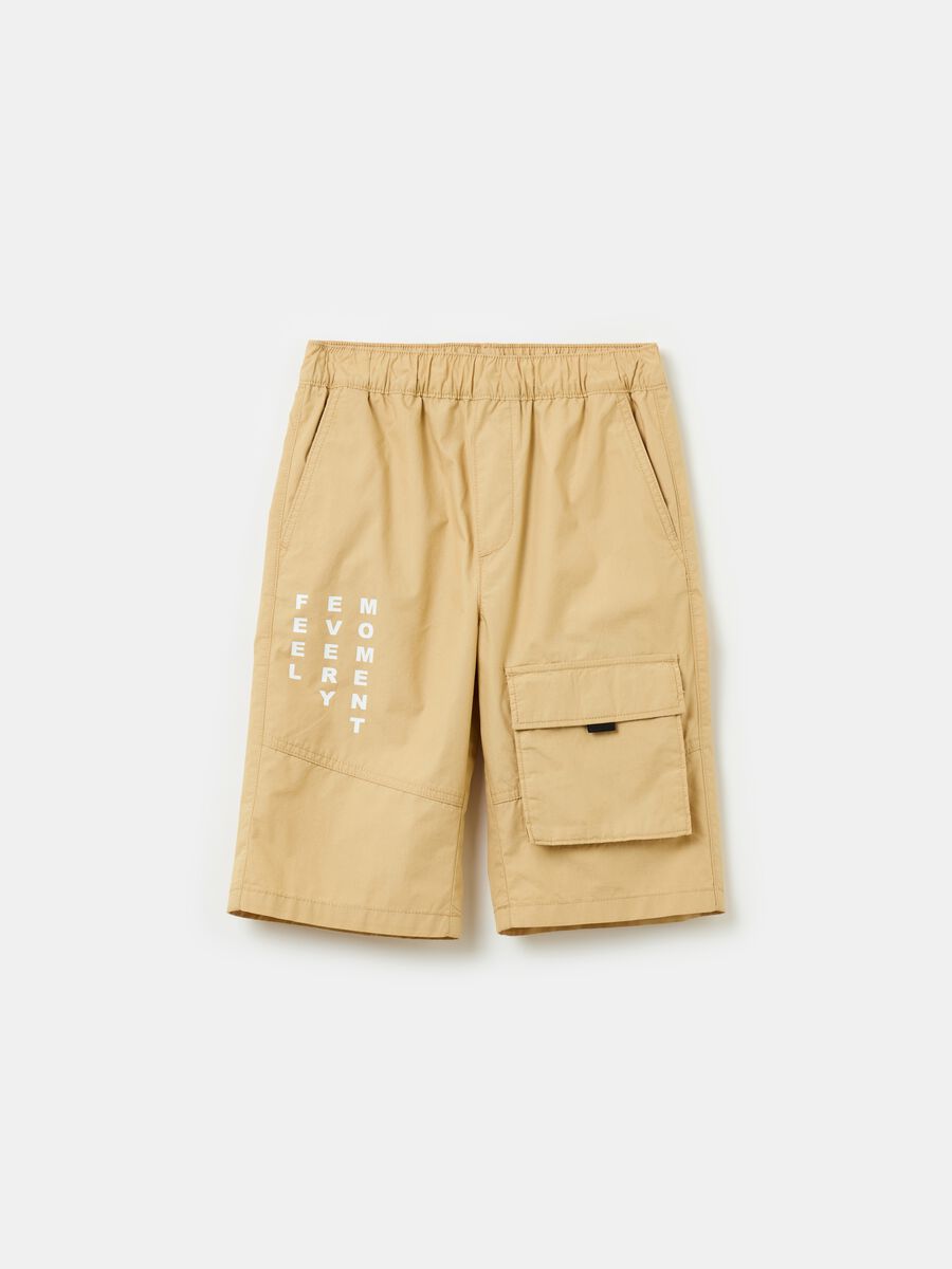 Poplin cargo Bermuda shorts_0