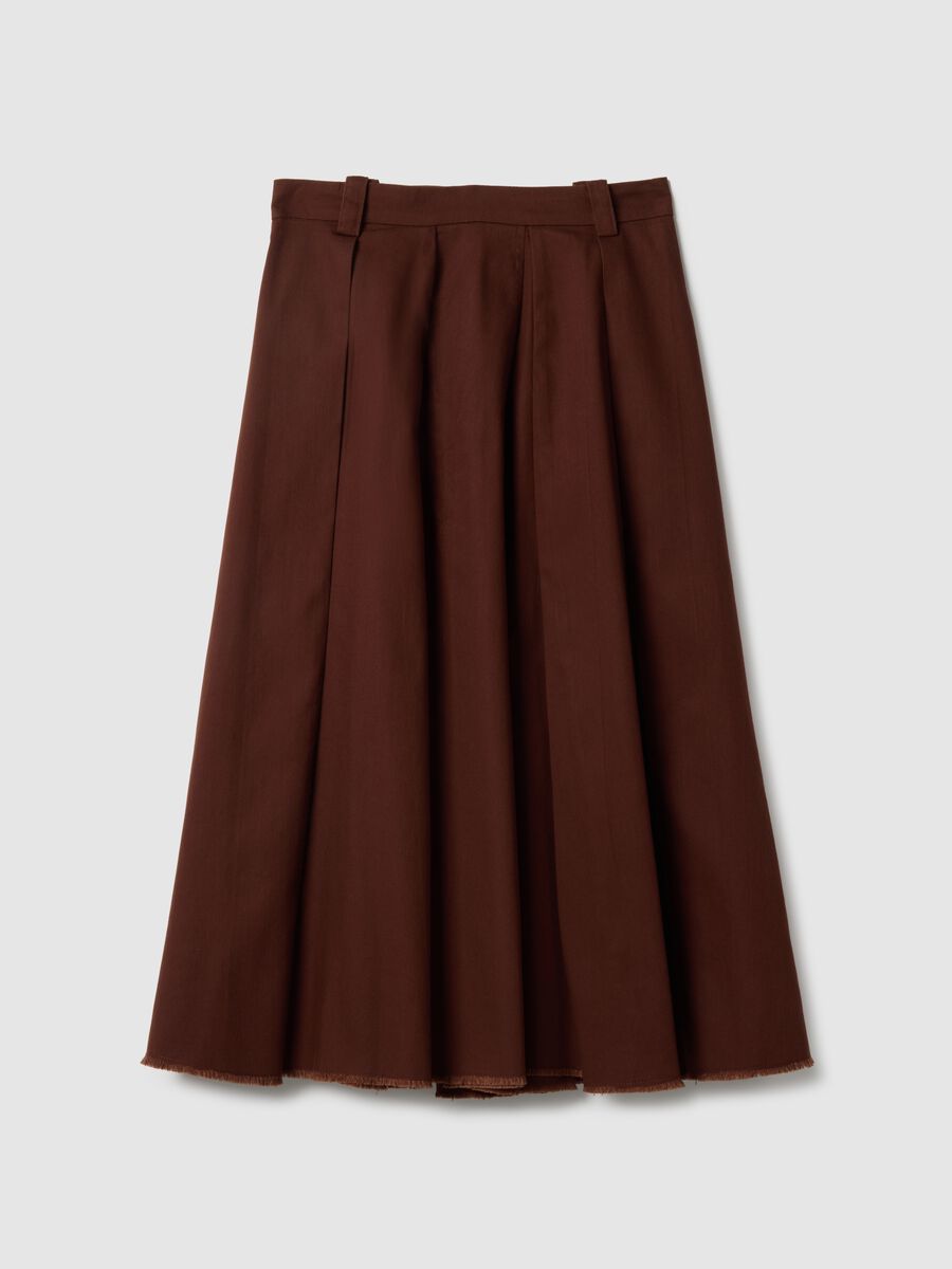 Long brown pure cotton skirt regular fit_4
