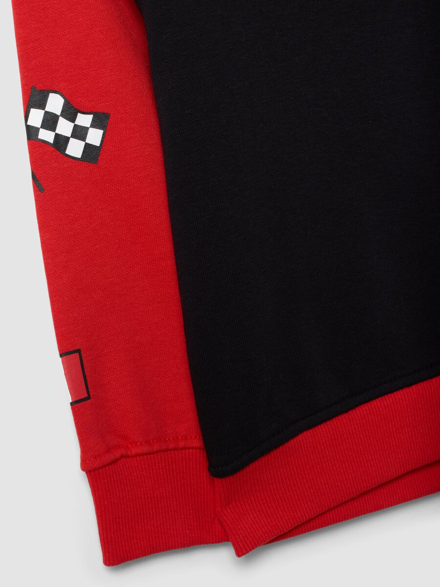 Schwarzer und roter Hoodie aus Baumwollmix-Fleece im Ducati-Style_3