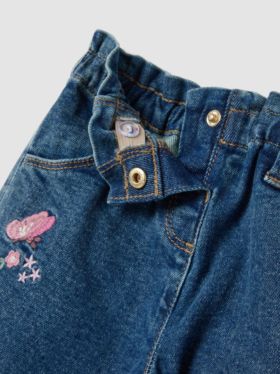 Blue wide-leg jeans in stretch cotton_2