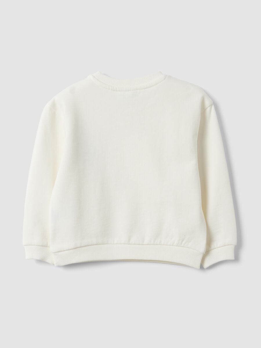 White oversized pure cotton sweatshirt with heart print for baby girl_1