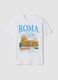Wei&szlig;es T-Shirt aus reiner Baumwolle mit Print, Regular Fit_4