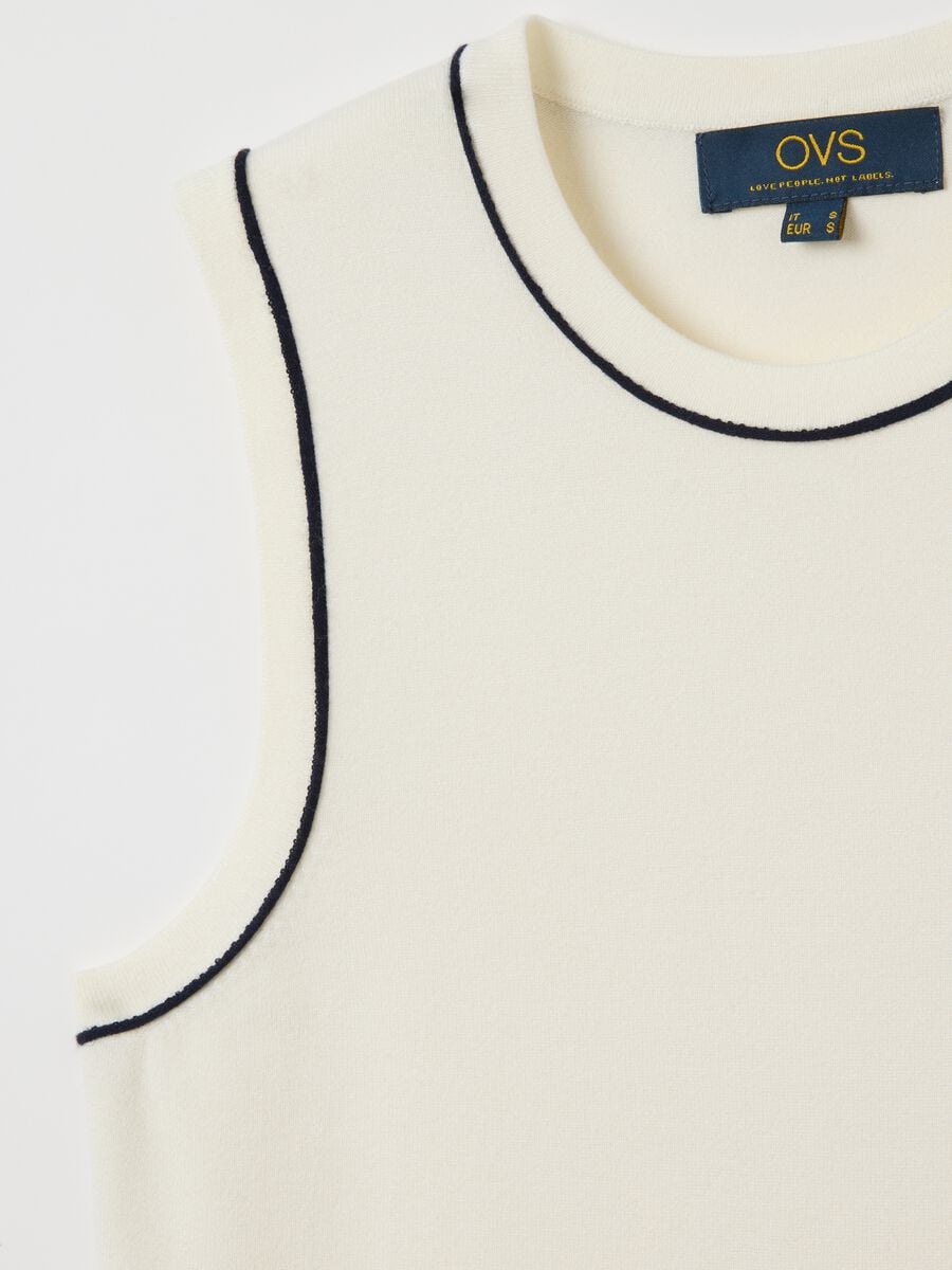 Women's white stretch-blend sleeveless top_5