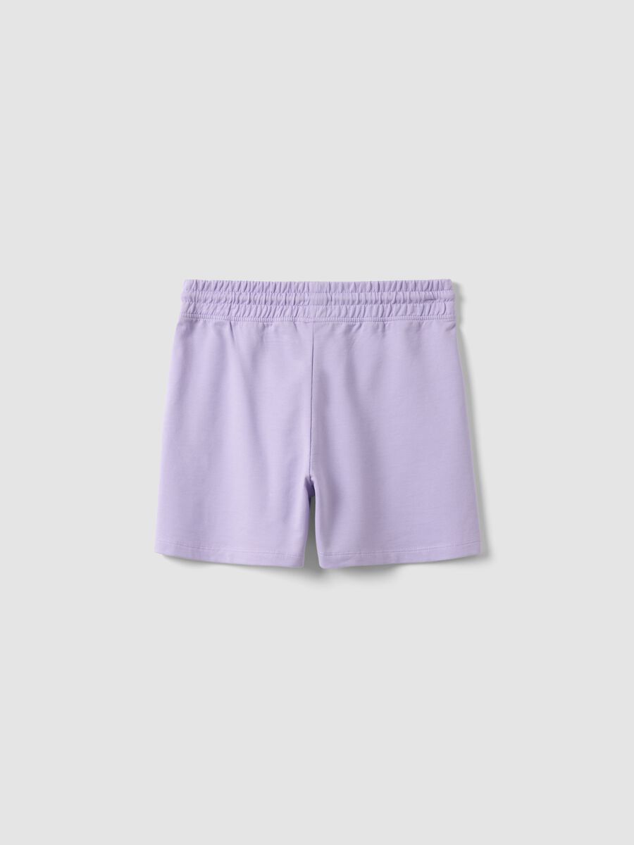 Girls' purple 100% cotton shorts, regular fit_1