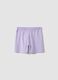 Girls' purple 100% cotton shorts, regular fit_1