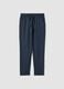 Green cotton-linen blend pyjama trousers, relaxed fit_4
