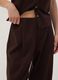 Braune Joggerhose aus elastischem Viskose-Milanojersey im Barrel Fit_3