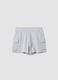 Grey cotton blend cargo shorts for girls relaxed fit_3