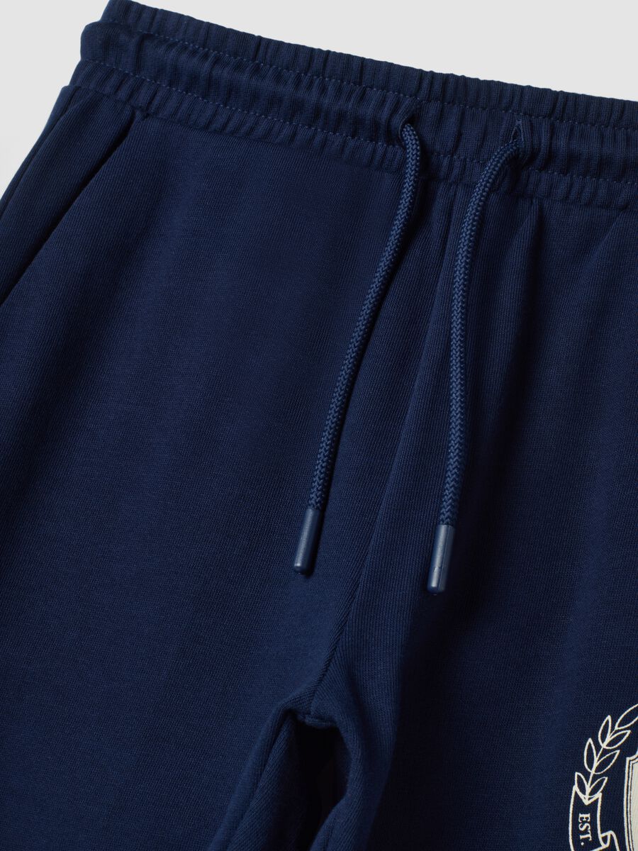 Blue pure cotton joggers with print_1
