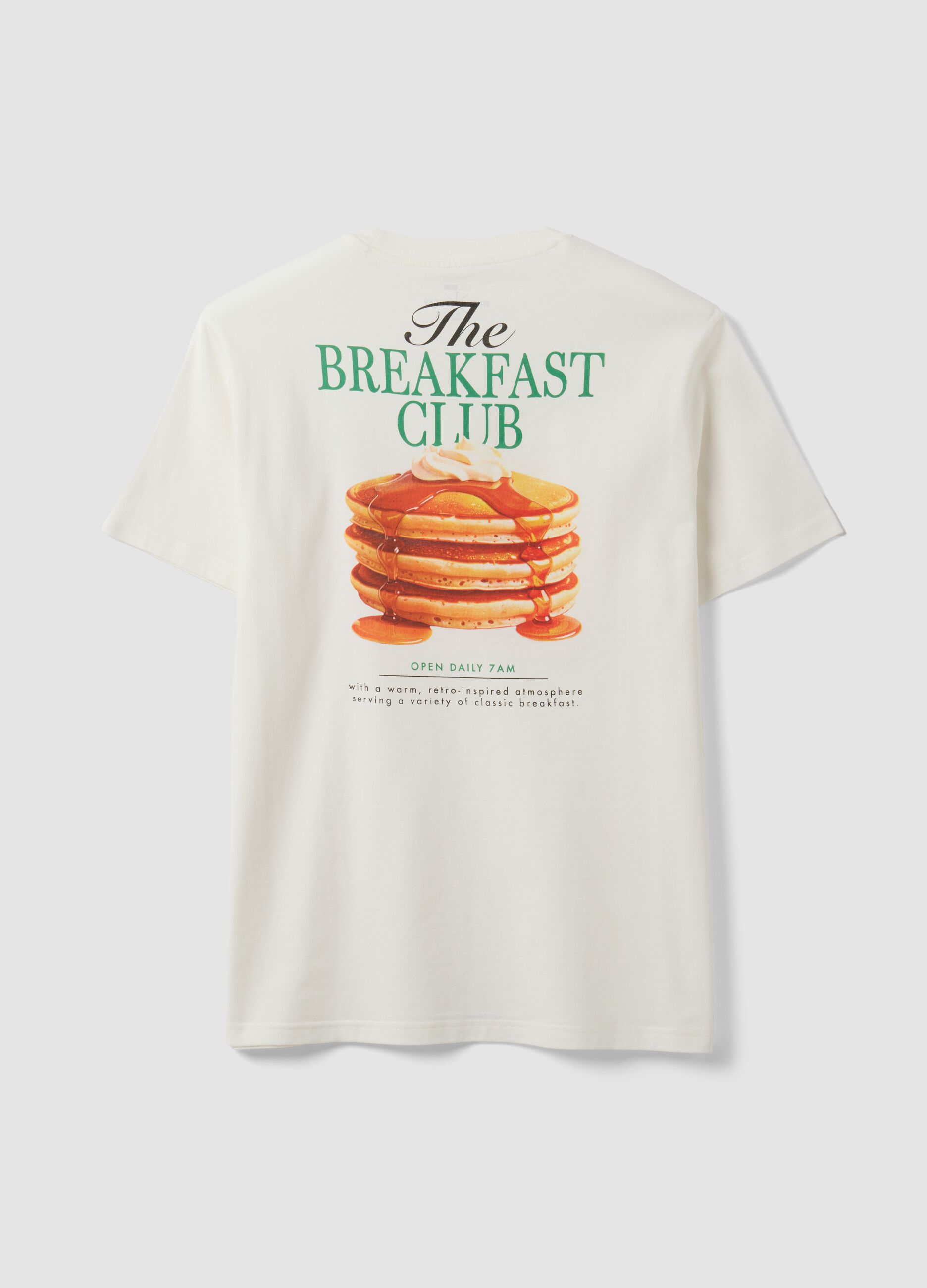 Wei&szlig;es T-Shirt aus reinem Baumwoll-Jersey mit Print, Regular Fit