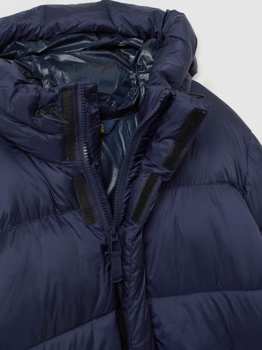 Blue Iconic Puffer Jacket with Adjustable Hood_5