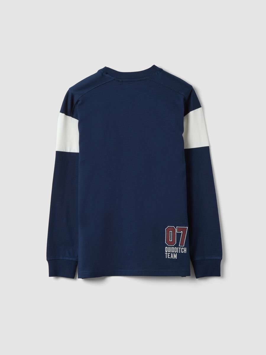 Blue pure cotton crew-neck Harry Potter print T-shirt for boys_5